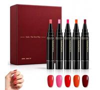 Sweenly Vernis Stylo à Ongles Gel 5 Couleurs,Sweenly Stylo Vernis à Ongles | Feutre Vernis à Ongle,Accessoires De Peinture Pour Manucure,dessin,traçage de lignes et Nail Art,Séchage Rapide Sans Lampe Uv