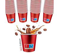 SWEEPING, 1000 verres à café jetables, tasses à café en papier de 75 ml - RED EDITION - Verres à café jetables pour une expérience élégante