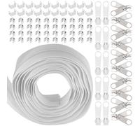 Sweet 1 rouleau de 20 bandes de fermeture éclair en nylon gris #5 avec 20 curseurs assortis, kit de rechange sans fin
