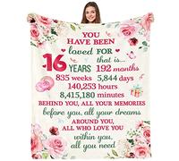 Sweet 16 cadeaux pour filles - Couverture polaire en flanelle pour fille de 16 ans - Idée cadeau pour anniversaire - Décoration de 16e anniversaire pour filles, filles, nièce, bestie sœur, 152,4 x 127