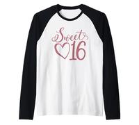 Sweet 16 for Girls Women 16 Years Old 16th Birthday Manche Raglan