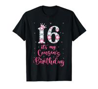 Sweet 16 It's My Cousin's Birthday Couronne Rose 16 Ans T-Shirt Graphique avec Valeur