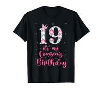 Sweet 19 It's My Cousin's Birthday Couronne Rose 19 Ans T-Shirt Graphique avec Valeur