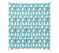 Sweet American Curlcats Aqua Beach Cabana UPF50 Grand pare-soleil facile à installer avec poteaux robustes, sacs de sable et pelle pour le camping, les pique-niques, le jardin