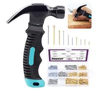 Sweet Assortiment de 1000 clous avec petit marteau à panne de 226,8 g, mini marteau antidérapant et clous galvanisés pour cadres