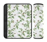 Sweet Basil Lot de 2 coussinets confortables pour ceinture de sécurité de voiture Blanc