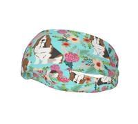 Sweet Basset Hound - bandeau de sport unisexe à imprimé floral, bandeau de sport polyvalent, évacuant l'humidité