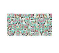 Sweet Basset Hound Bannière de fête imprimée florale, bannière pour tous les événements, drapeaux lumineux pour anniversaire, Thanksgiving et plus encore