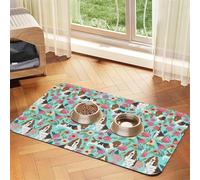 Sweet Basset Hound Impression Florals Nappe en cuir absorbant pour chiens et chats 60 x 40 cm Épaisseur 4 mm