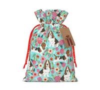 Sweet Basset Hound Sac de Noël avec cordon de serrage pour tous les adultes pour offrir des cadeaux d'Halloween