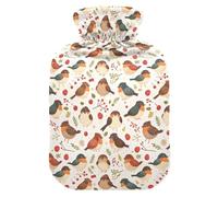 Sweet Birds Bouillotte blanche avec housse souple 1 L pour thérapie par le chaud et le froid