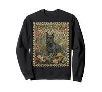 Sweet Black Scottish Terrier dans Un Jardin Anglais Sweatshirt