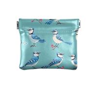 Sweet Burmesecats Petit porte-monnaie portable en cuir synthétique avec fermoir pour filles et femmes Blanc, Drôle de geai bleu turquoise, 1 size, Moderne