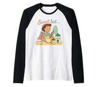 Sweet But Psycho Retro Dark Humour Vintage Manche Raglan