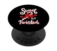 Sweet But Twisted Funny Candy Cane Christmas Holiday PopSockets PopGrip Adhésif