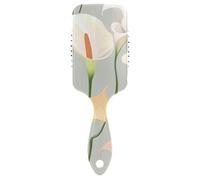Sweet Calla Lily Brosse à cheveux douce Fleur neutre Brosse de massage conçue pour tous les types de cheveux avec poignée ergonomique cepillo para peinar
