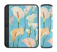 Sweet Calla Lily Flower Blue Lot de 2 coussinets d'épaule pour voiture Protège votre cou et vos épaules pour SUV funda para cinturón de carro