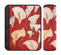 Sweet Calla Lily Flower Red Lot de 2 coussinets de ceinture de sécurité pour voiture Protège votre cou et vos épaules pour sac à dos