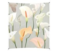 Sweet Calla Lily Neutre Flower Beach Cabana UPF50 Grand abri solaire imperméable avec poches de sable pour jardin, prairie, parc