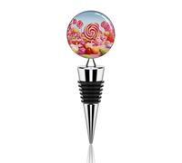 Sweet Candy Bouchons de bouteille de vin avec joint en silicone, bouchon décoratif pour bouteille de vin, bouchons de champagne, bouchons de vin réutilisables en alliage de zinc pour cadeaux de