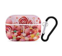 Sweet Candy Coque rigide pour Airpod Pro Coque de protection complète contre les chutes avec porte-clés compatible avec AirPod Pro 2e/1ère génération, LED avant visible, blanc