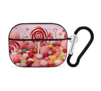 Sweet Candy Coque rigide pour Airpod Pro - Protection complète contre les chutes avec porte-clés - Compatible avec AirPod Pro 2e/1ère génération, LED avant visible, noir