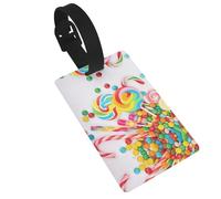 Sweet Candy Étiquettes de bagage imprimées avec dragonne, étiquette d'identification pour valise, avion essentiels de voyage