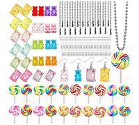 Sweet Candy Pendant Shape Charm Colorful Bear Pendentids Resin Clay Lollipop Forme Diy Decoration Gift For Women Girls