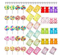 Sweet Candy Pendant Shape Charm Colorful Bear Pendentids Resin Clay Lollipop Forme Diy Decoration Gift For Women Girls