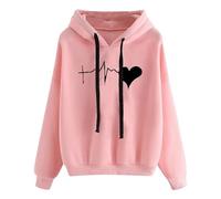 Sweet Capuche Femmes Noir Sweet Capuche Femme Noir Pull décontracté imprimé à capuche pour femmes Sweats à capuche et sweat-shirts pour femmes Pull Femme Blanc Taille S Pull Femme Sexy Blanc (Pink, L)