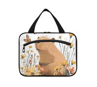 Sweet Capybara Trousse de toilette de voyage blanche à suspendre avec crochet, trousse de maquillage multifonction pour croisière, voyage, Bolsa para guardar maquillaje L