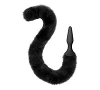 Sweet Caress Plug anal noir à queue de chat articulée