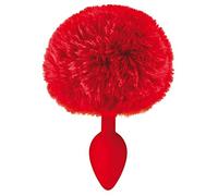 Sweet Caress Plug Anal Pompon Queue de Lapin Rouge