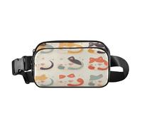 Sweet Cat Sac banane élégant en corail clair pour homme et femme résistant à l'eau avec sangle réglable pour voyage, gym, travail, Poisson de combat esthétique, 1 size