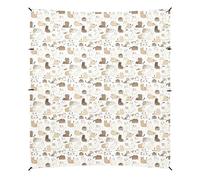 Sweet Cats White Beach Cabana UPF50 Pare-soleil léger avec pelle à sable, sacs de sable, poteaux de stabilité pour jardin et camping