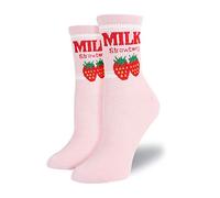 Sweet Chaussettes amusantes pour femme Couleur crème bonbon Lait Fraise