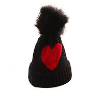 Sweet Children's Love Bonnet tricoté mignon décontracté pliable avec pompon pour bébé garçon et fille Casquettes pour hommes pour femmes filles casquettes à franges pour garçon Caplet pour fille Fleur