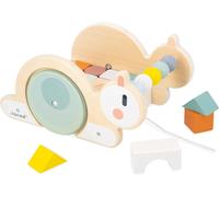 Sweet Cocoon Snail Cube Trolley-Learning Toy-Development Dexterity and Imagination-Pull Toy + 16 Building Blocks-FSC Wooden Toy-From 18 Months,J04054