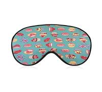 Sweet Cupcake Donut Sleep Eye Mask Soft Eye Covers Blocking Lights Bandeau avec sangle réglable pour la sieste de voyage