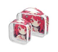 Sweet Cute Cherry Red Animoiletry Bag Hanging TSA Approved Portable Clear Cosmetic Bag Men Kit de rasage