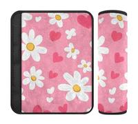 Sweet Daisy Lot de 2 coussinets de ceinture de sécurité pour voiture Motif cœur de Saint-Valentin Protège votre cou et vos épaules pour sac à dos funda para cinturón de carro