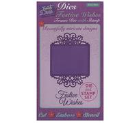 Sweet Dixie Festive Wishes Matrice en Forme de Cadre et Ensemble de tampons, Gris