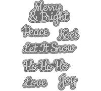 Sweet Dixie SDD618 Matrice de découpe en métal Inscription Love Joy, Peace, Argent