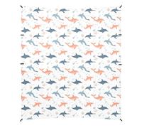 Sweet Dolphin Auvent de plage simple avec protection UPF50+ imperméable avec sacs de sable et pelle pour les voyages en famille, les pique-niques et le camping Blanc