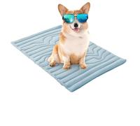 Sweet Dreamed Dog Cooling Mat, Sweetdreamed Dog Cooling Mat, 4-Layer Breathable Design with Airy Fiber Fill, Lightweight and Foldable, Can Reduce Temperature by 5℉-9℉ (2℃-5℃) (Blue,L - 70*120cm)