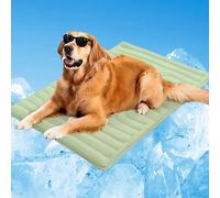 Sweet Dreamed Dog Cooling Mat, Tapis rafraîchissant pour Animaux de Compagnie pour intérieur, Tapis Auto-rafraîchissant Lavable en Machine pour Chiens (Green, L-122 * 71cm)