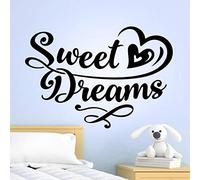 Sweet Dreams Autocollant mural en vinyle avec citations pour chambre d'enfant Motif écriture amovible Transferts inspirants Murs décoratifs Graphiques