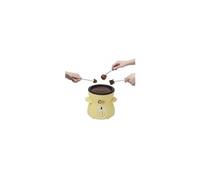 Bestron Fondue au chocolat pour 2 personnes, appareil a fondue au chocolat avec y compris 10 brochettes, 10 fourchettes et 1x spatule, mini-fondue, 25 watts, Couleur: Jaune