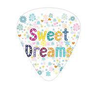 Sweet Dreams Lot de 12 médiators universels en ABS, lettres colorées avec petites fleurs sur fond fleuri, soirée pyjama, pour guitare acoustique et électrique
