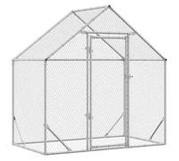 SWEET®Enclos Extérieur Volière Chenil Cage à poules Argent 170x100x177 cm Acier galvanisé EU26_757230